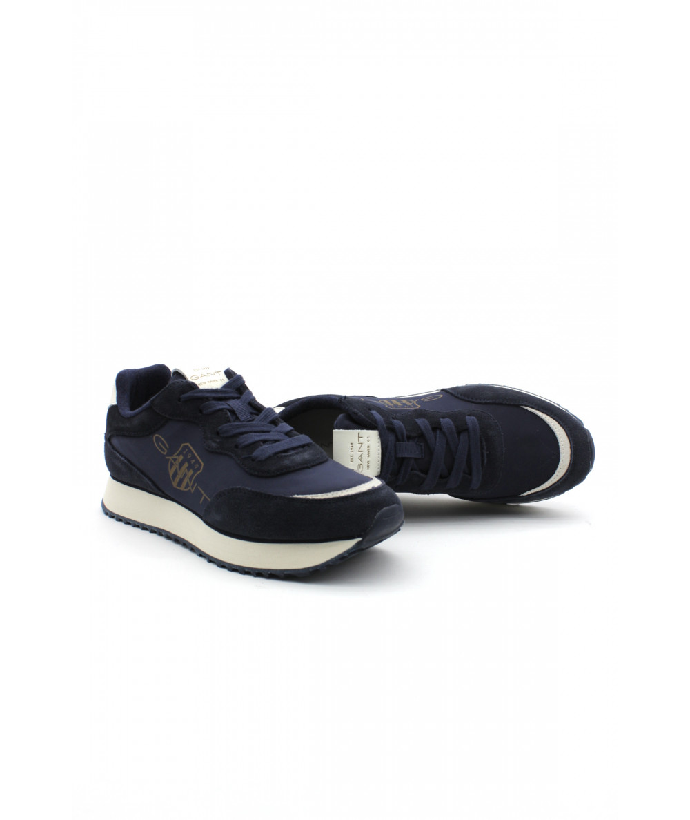 GANT BEVINDA G69 Baskets Cuir Bleu Marine Mode L Empreinte Chaussures