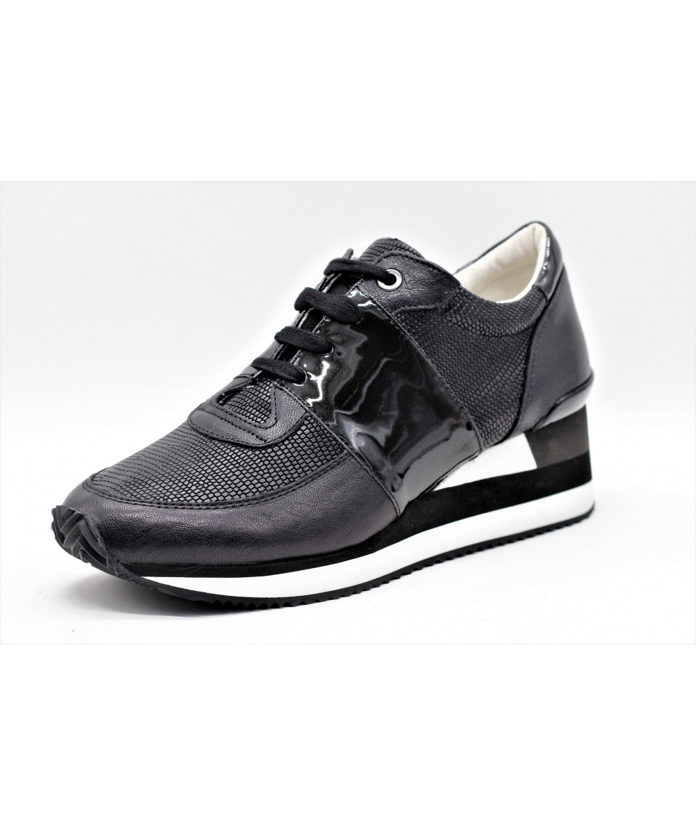 sneakers cuir noir femme