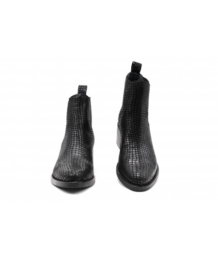 bottines noires python